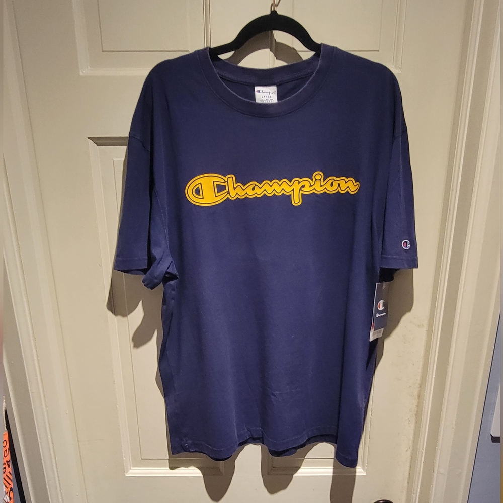Men's Champion Blue and Gold Tee shirt